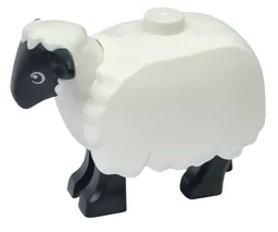 Sheep with Black Head and Legs with Fleece