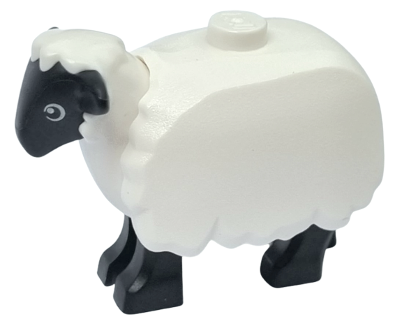 Lego Sheep with Black Head and Legs with Fleece