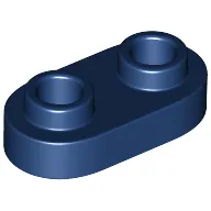 Plate Special 1 x 2 Rounded with 2 Open Studs / Dark Blue