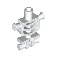 Lego Torso - Skeleton Thick Shoulder Pins, Reinforced Hips with Hole / White
