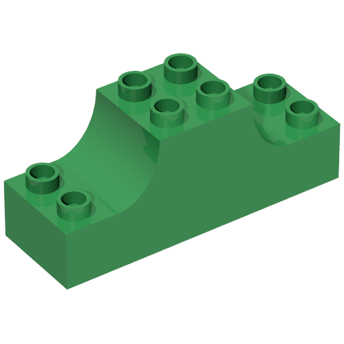 Lego Duplo Brick 2 x 6 x 2 with Curved Ends / Green