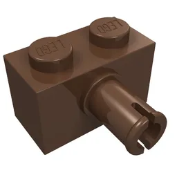 Brick Special 1 x 2 with Pin / Brown
