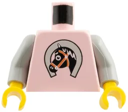 Torso Paradisa Horse Face in Horseshoe Pattern / Light Gray Arms / Yellow Hands