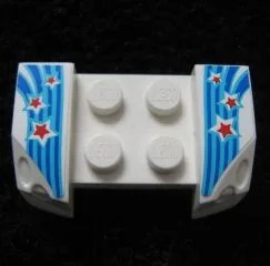 Vehicle, Mudguard 2 x 4 with Headlights Overhang with Red Stars Pattern on Both Sides (Stickers) - Set 9094