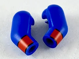 Arm, (Matching Left and Right) Pair with Red Cuff Pattern / Blue