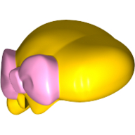 Lego Hair Smooth Hair Half Long with Pink Bow / Yellow