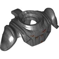 Lego Minifig Neckwear Armor Shoulder Pads with Clip on Back and Armor, Rust Stains print / Pearl Titanium