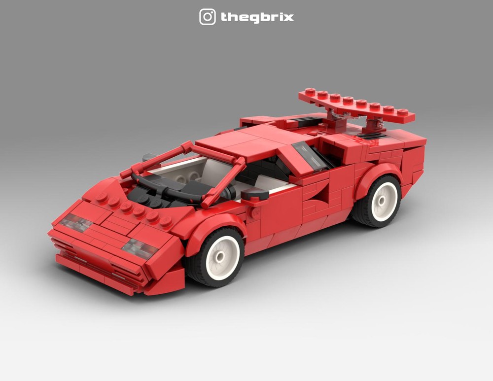 Lego Lamborghini Countach Speed Champions 8 stud wide - Red