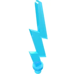 Wave / Lightning Angular, Single / Trans-Light Blue