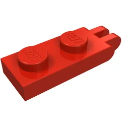 Hinge Plate 1 x 2 with 2 Fingers and Solid Studs / Red