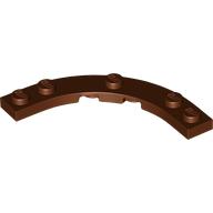 Lego Plate Round Corner 5 x 5 with 4 x 4 Round Cutout / Reddish Brown