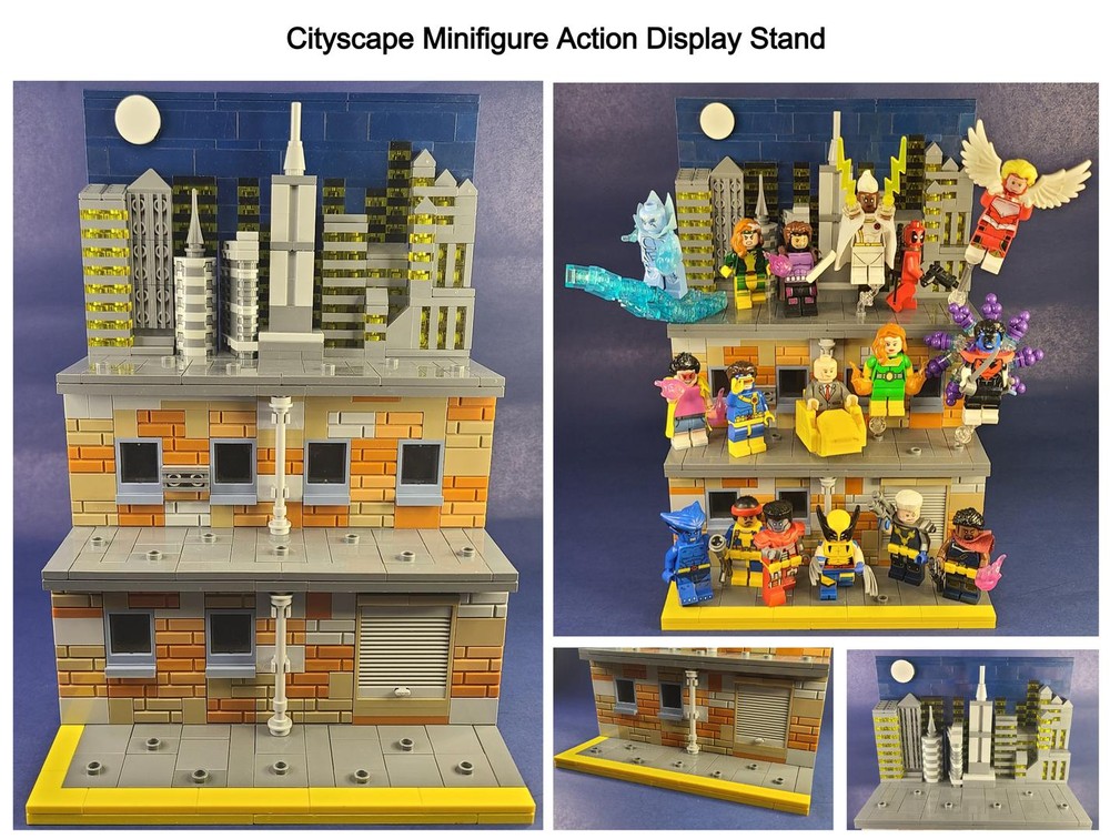 Lego Cityscape Night Alleyway Action Display Stand based on NECA stand