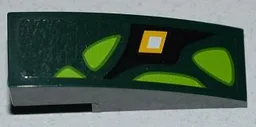 Slope, Curved 3 x 1 with Lime Scales and Yellow Diamond Pattern Model Left Side (Sticker) - Set 9450