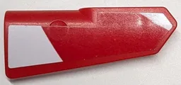 Technic, Panel Fairing #21 Very Small Smooth, Side B with White and Red Stripes Pattern (Sticker) - Set 42125