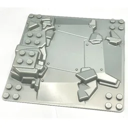 Duplo Baseplate Multi Leveled with Slopes and Steps 12 x 12 with Four Studs in Each Corner / Pearl Light Gray
