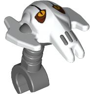 Lego Minifig Head Special with Clip General Grievous White Print / Dark Bluish Gray