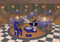 Chair, table and tap from the Baratie
