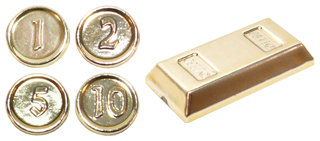Lego Minifigure, Utensil Coins and Ingot / Bar, 5 in Bag (Multipack)