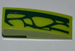 Slope, Curved 3 x 1 with 7 Lime Scales Pattern Model Left Side (Sticker) - Set 9558