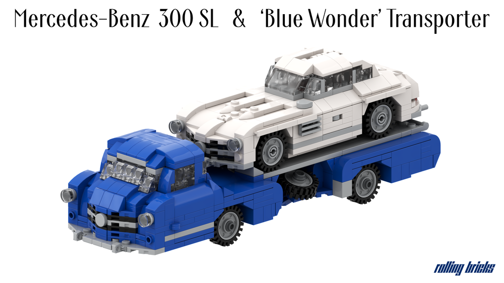 Lego Mercedes-Benz 300SL on "Blue Wonder" Transporter Bundle