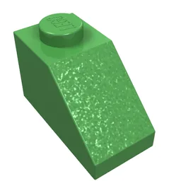Brick Sloped 45° 2 x 1 with Bottom Pin / Bright Green