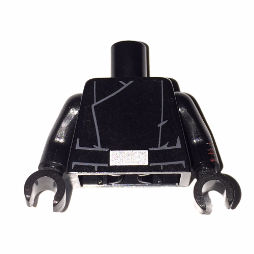 Lego Torso First Order General Uniform with Black Arms and Hands with Red Stripes and Silver Dots on Left Print / Black