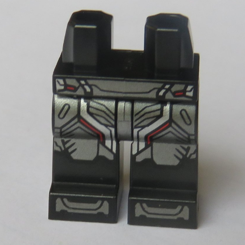 Lego Hips and Black Legs with Metallic Silver Armour Print (War Machine) / Black