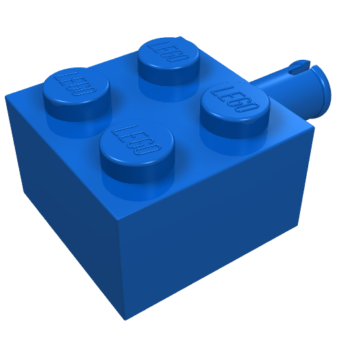 Lego Brick Special 2 x 2 with Pin and No Axle Hole / Blue