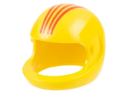 Technic Figure Helmet with Four Red Lines Print