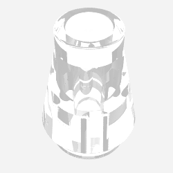 Lego Cone 1 x 1 [No Top Groove] / Trans-Clear