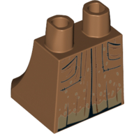 Lego Hips and Legs Under Dress/Robe Black Lines, Dark Tan Mud / Medium Nougat