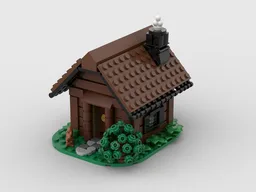 Wooden cabin in summer