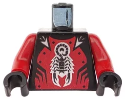 Torso Castle Knights Kingdom II with Scorpion Pattern / Dark Red Arms / Black Hands