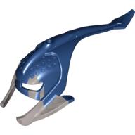 Lego Large Figure Mask Manta Ray with Marbled Flat Silver Pattern (Kiina) / Dark Blue