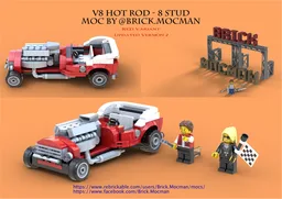 V8 HotRod 8 Stud - Red Convertible (FREE)