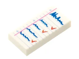 Tile 1 x 2 with Medium Blue Checklist Print