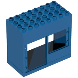 Duplo Building 4 x 8 x 6 with Front Door and Window / Blue