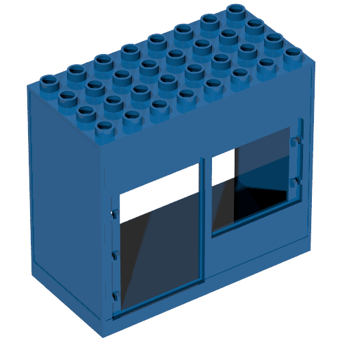 Lego Duplo Building 4 x 8 x 6 with Front Door and Window / Blue