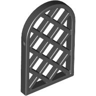 Lego Window 1 x 2 x 2 2/3 Pane Lattice Diamond with Rounded Top / Black