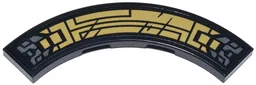 Tile, Round Corner 4 x 4 Macaroni with Pearl Gold and Silver Mechanical Panels and Clasps Pattern (Sticker) - Set 71832