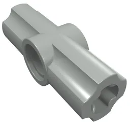 Technic Axle and Pin Connector Angled #2 - 180° / Light Gray