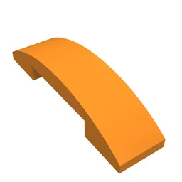 Brick Curved 4 x 1 Double, No Studs / Orange