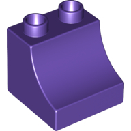 Lego Duplo Brick 2 x 2 x 1 1/2 with Curve / Dark Purple