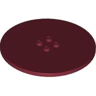 Plate Special Round 8 x 8 with 2 x 2 Center Studs with Groove / Dark Red