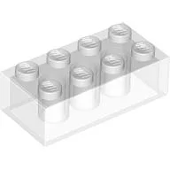 Brick 2 x 4 without Cross Supports [Modern] / Trans-Clear