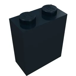 Brick 1 x 2 x 2 with Inside Stud Holder / Black