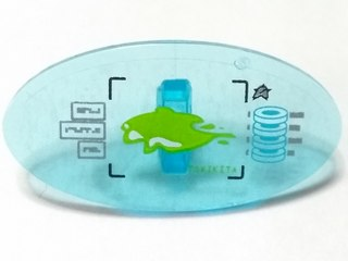Lego Minifigure, Shield Elliptical with Lime Liquid and 'TOXIKITA' on Computer Screen Pattern (Sticker) - Set 70165