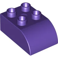 Duplo Brick 2 x 3 with Curved Top / Dark Purple