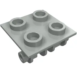 Hinge Brick 2 x 2 Top Plate Thin / Light Gray