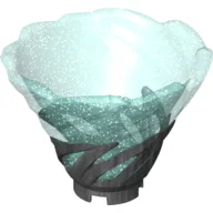 Cone Reverse, Spinner, with Marbled Glitter Trans-Light Blue Pattern / Pearl Titanium
